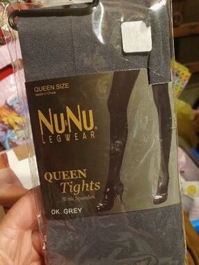 NWT Queen  Tights Nu & Nu Legwear Dark Grey Tights